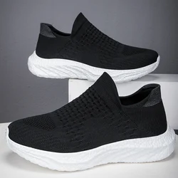 Mens Running Shoes Lightweight Slip-on Mesh Comfortable Casual Walking Shoes Flat Summer Breathable Sneakers for Men and Women