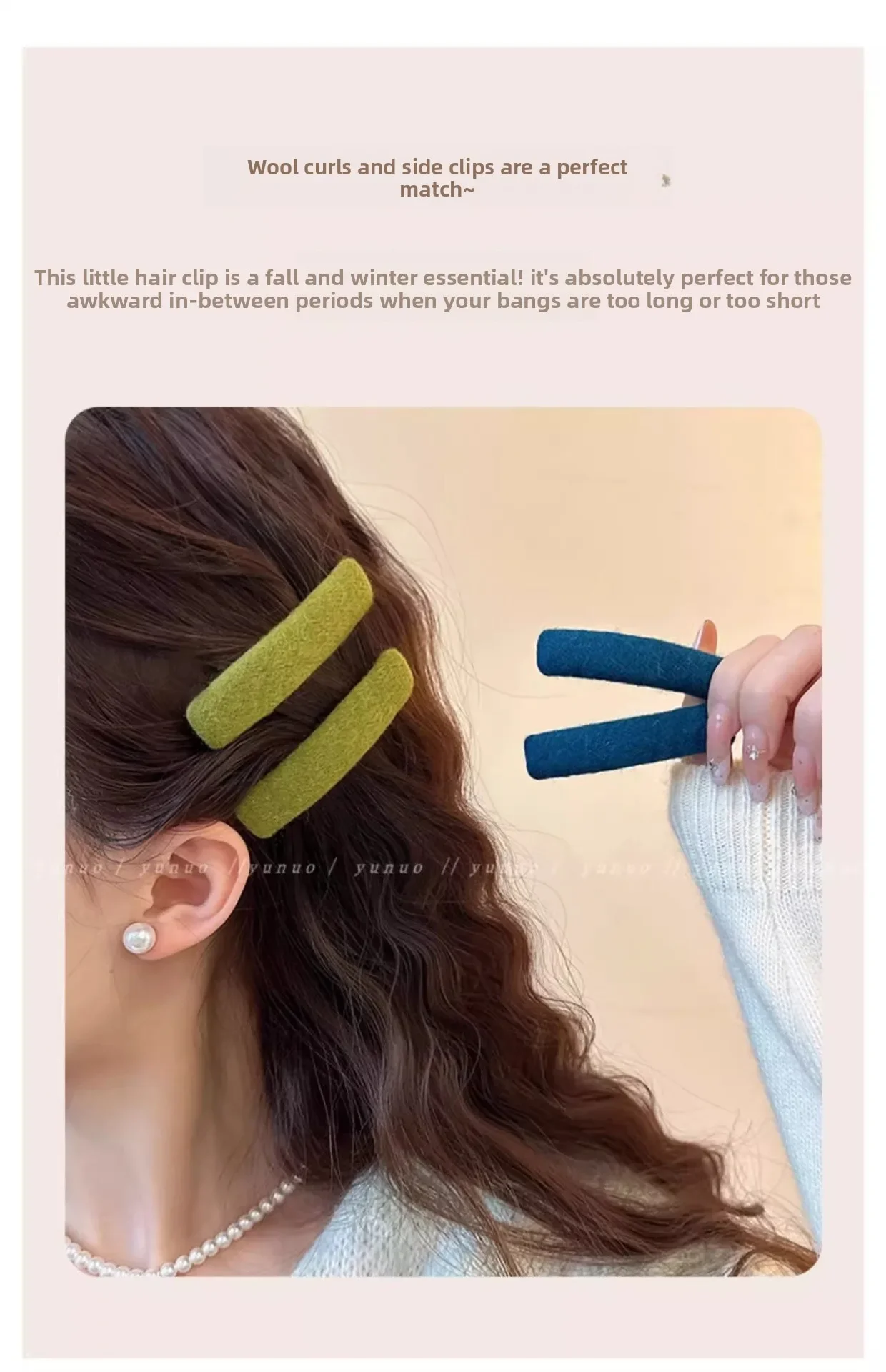 1 Paar nordische, minimalistische Samt-Haarnadeln mit Vintage-Motiv, geeignet für den täglichen Pendelverkehr, romantisches Dating, als Temperament-Kopfbedeckung – Detail 2