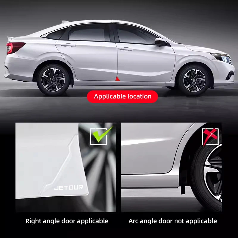 Auto Door Corner Anti‑Scratch Protective Sticker 4Pcs For Jetour Dashing X70 X90 X70 Plus Traveller Exterior Guard Parts