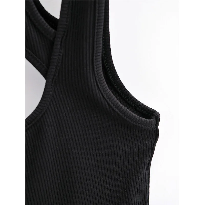 2024 lato nowy nabytek kobiety jednokolorowe seksowne przyczynowe 2-częściowe krótkie bluzki zbiorniki dla pań