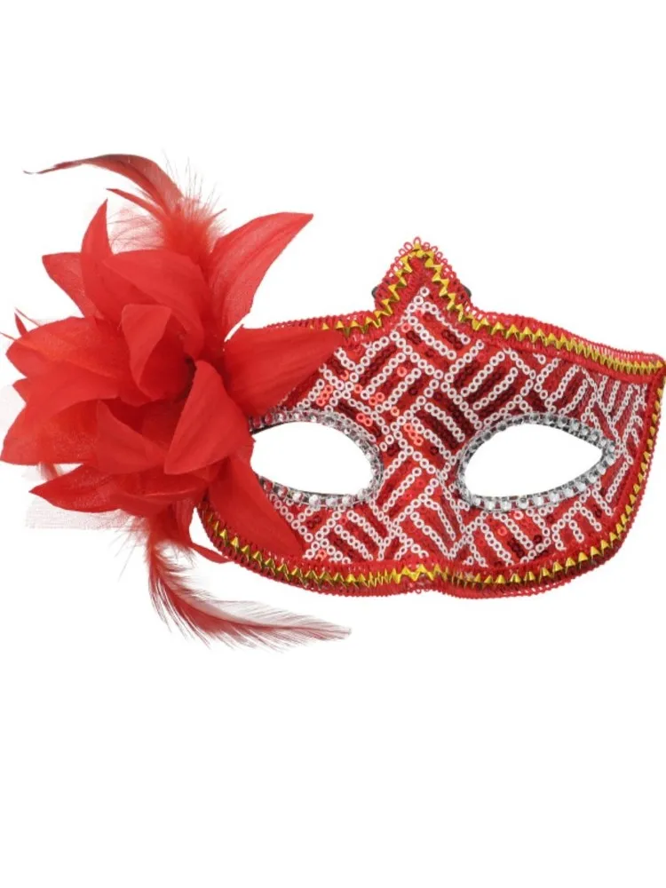 Masque pour les yeux Sexy plume paillettes bal de mascarade vénitien Halloween fête déguisement accessoires de déguisement dame masque facial