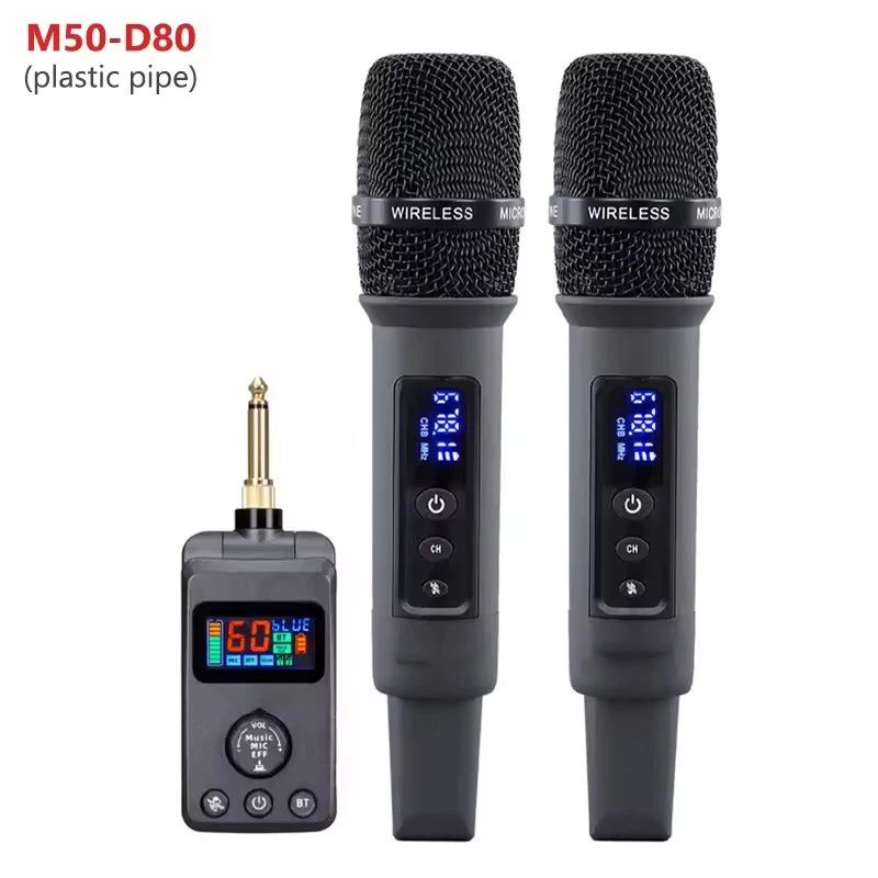 UHF Wireless Microphone AUX Use Microphone BT Recharging Anti Howling ...