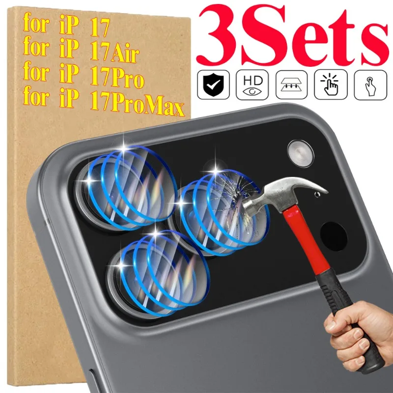 1-3Sets Hardness Tempered Glass for iPhone 17 Pro Max 17Air Camera Lens Protector Anti-scratch Protective Lens Film for iPhone17