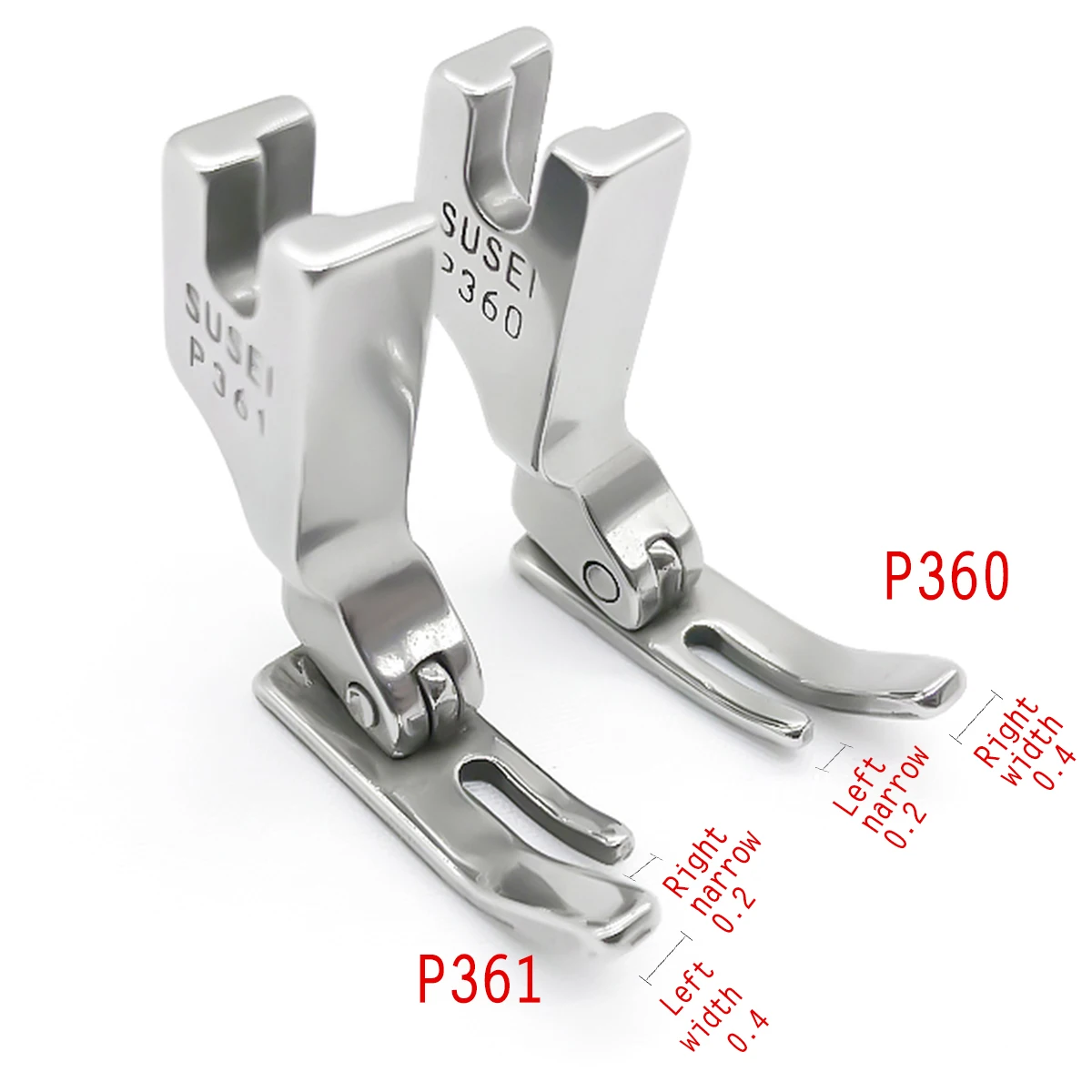 2pcs Small zipper presser foot left narrow right wide presser foot  flat car presser foot industrial sewing machine presser foot