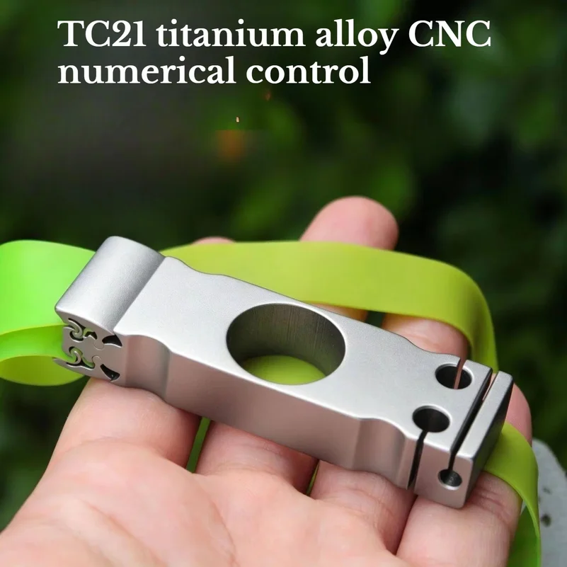 New TC21 Titanium Alloy Three Purpose Frameless Ring Slingshot High Precision Outdoor Powerful Hunting Tool