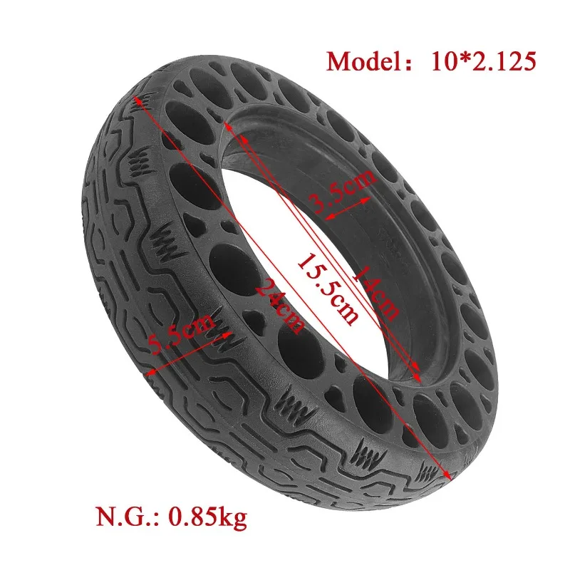 10x2.125 Hollow Solid Tire for E-Scooter, 10