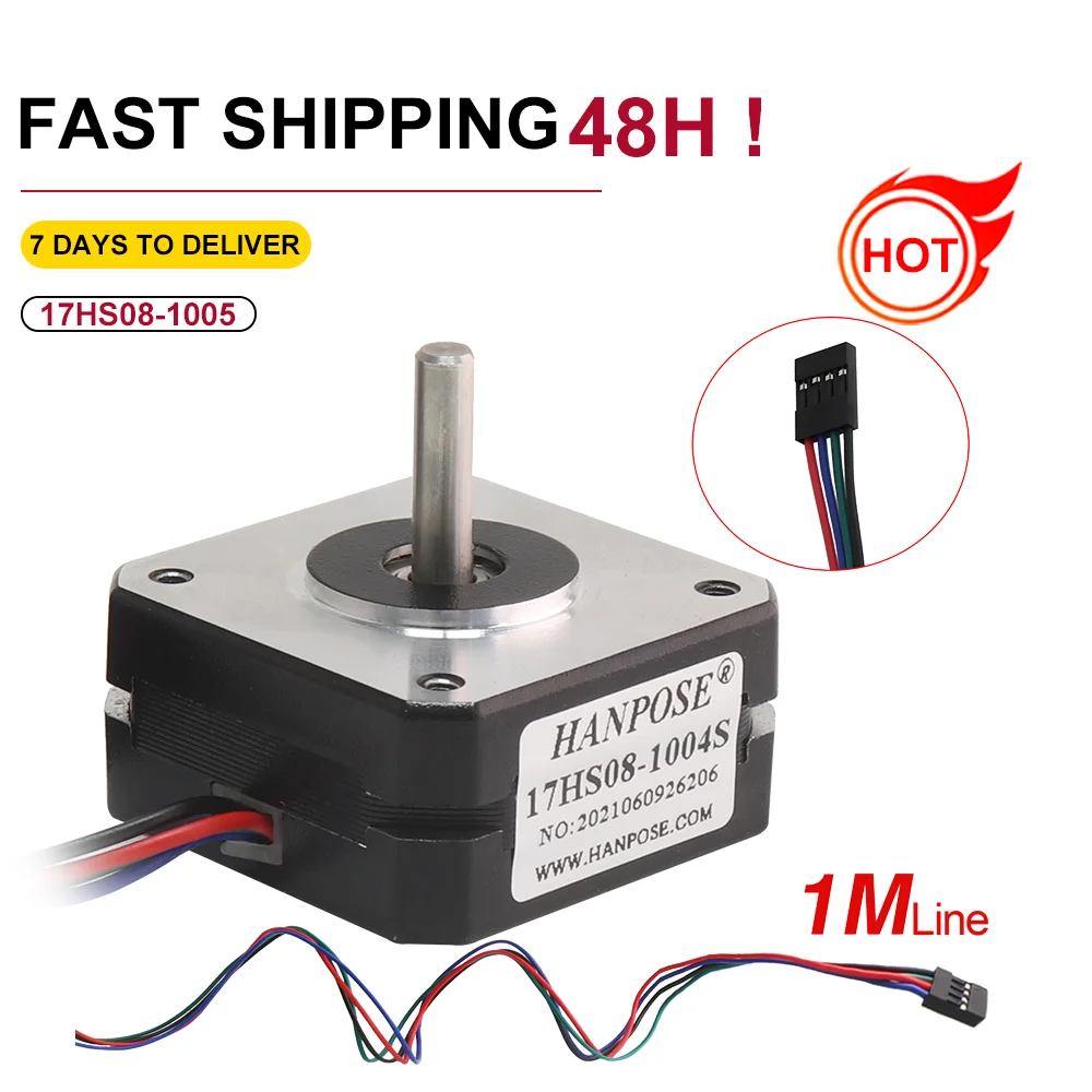Nema17 محرك متدرج 20 مللي متر 1A 16N.cm Nema17 خطوة المحرك 4-Lead 17HS08-1004S محرك صغير قصير لمحرك الطابعة ثلاثية الأبعاد باستخدام الحاسب الآلي