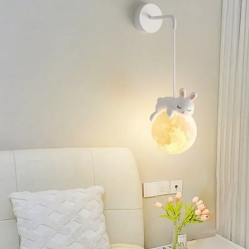 Modern Minimalist LED Chandelier Children\'s Rooms Bedrooms Bedside Aisles Balconies Pendant Lamp Creative Study Bear Decor Light