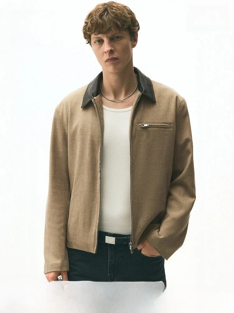 

H&M Men's Jaet Stand Fit Collared Zipper Barn Sle Winter Coat for Couples Outdoor Daily Commuting Work Simple Sle