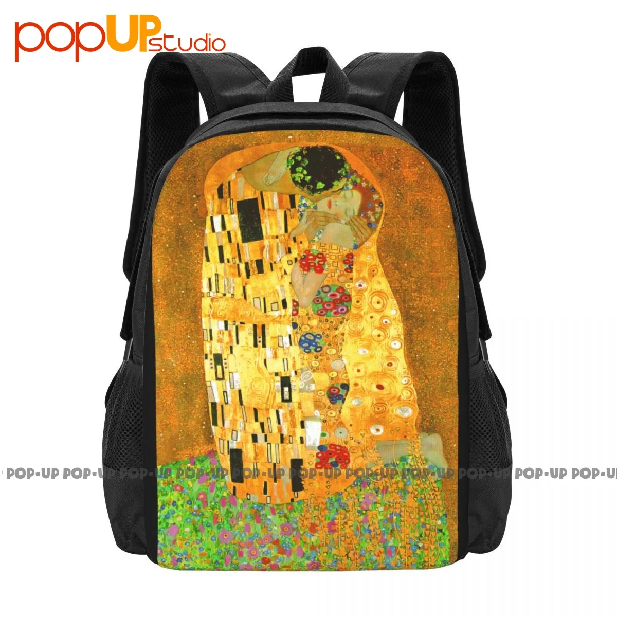 Gustav Klimt Famous Art Paintings Kissing Ideal Backpack Large Capacity Hot Shoe Bag Gym Tote Bag Bags For Travel