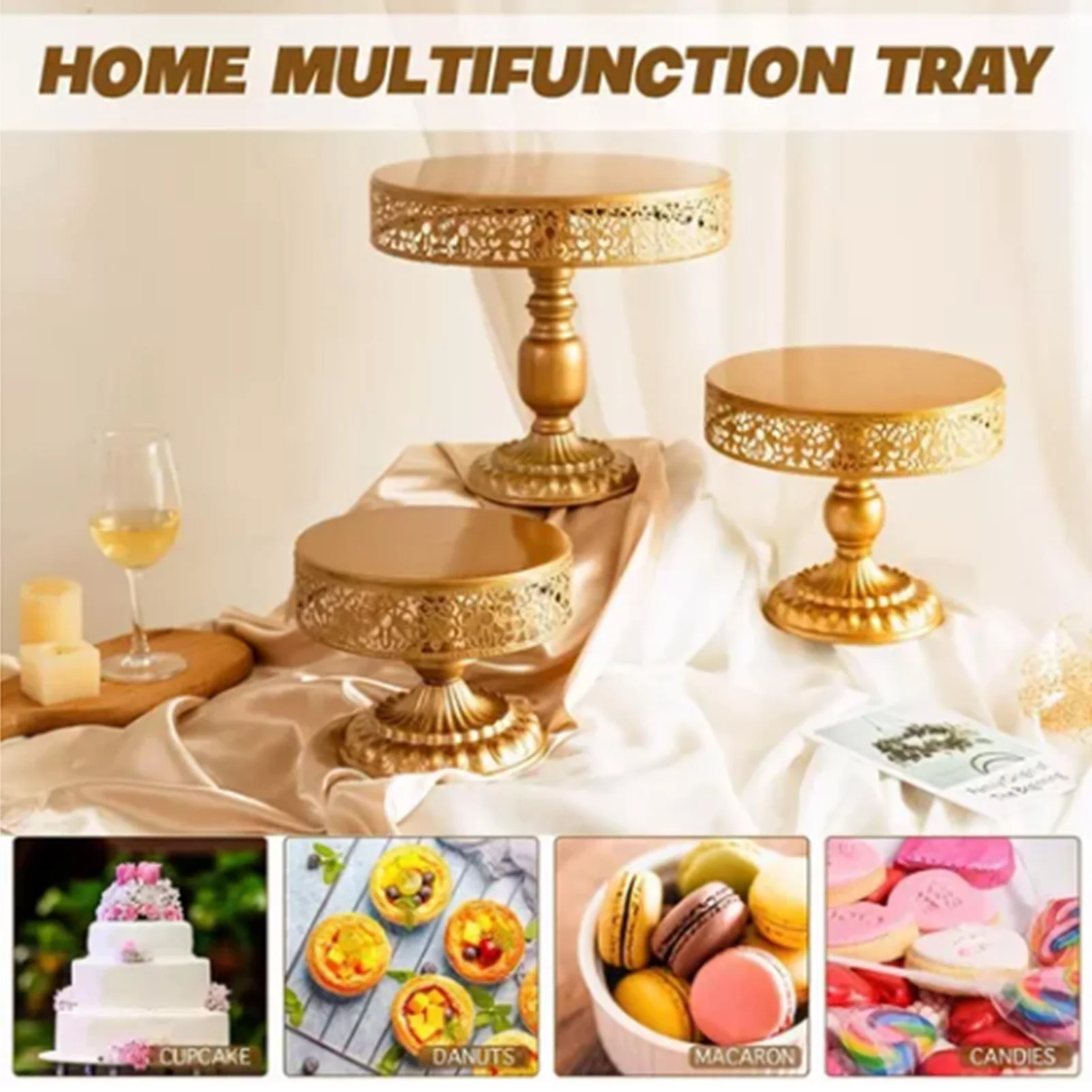

Gold Cake Stand Decorative Iron Reusable Detachable Stable Cupcake Holder for Party Cake Holder Gold Cake Stand Cake Stand