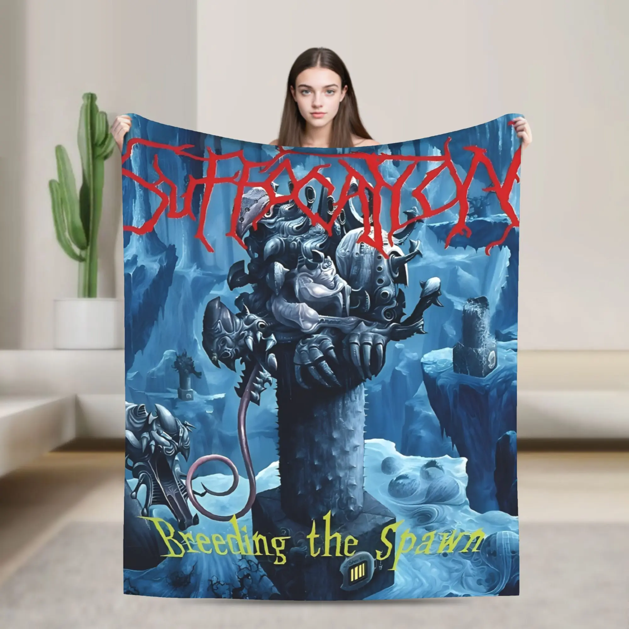 BREEDING THE SPAWN Suffocations Blankets  Picnic Flannel Bedding Throws For Couch Chair Soft Customized Quality Bedspread
