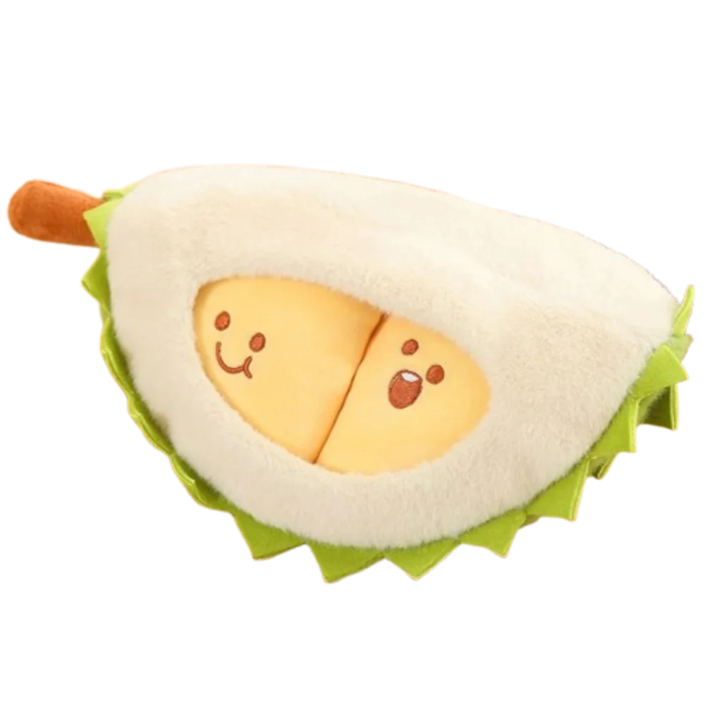 

Detachable Durian Plush Keychain Fluffy Soft Fruit Durian Plush Pillow Cute Appease Peeling Durian Plush Doll Kids Holiday Gifts