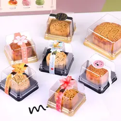 50Pcs Clear Mini Cupcake Boxes New Dome Plastic Dessert Baking Decorations Wedding Party Supplies Cake Holders