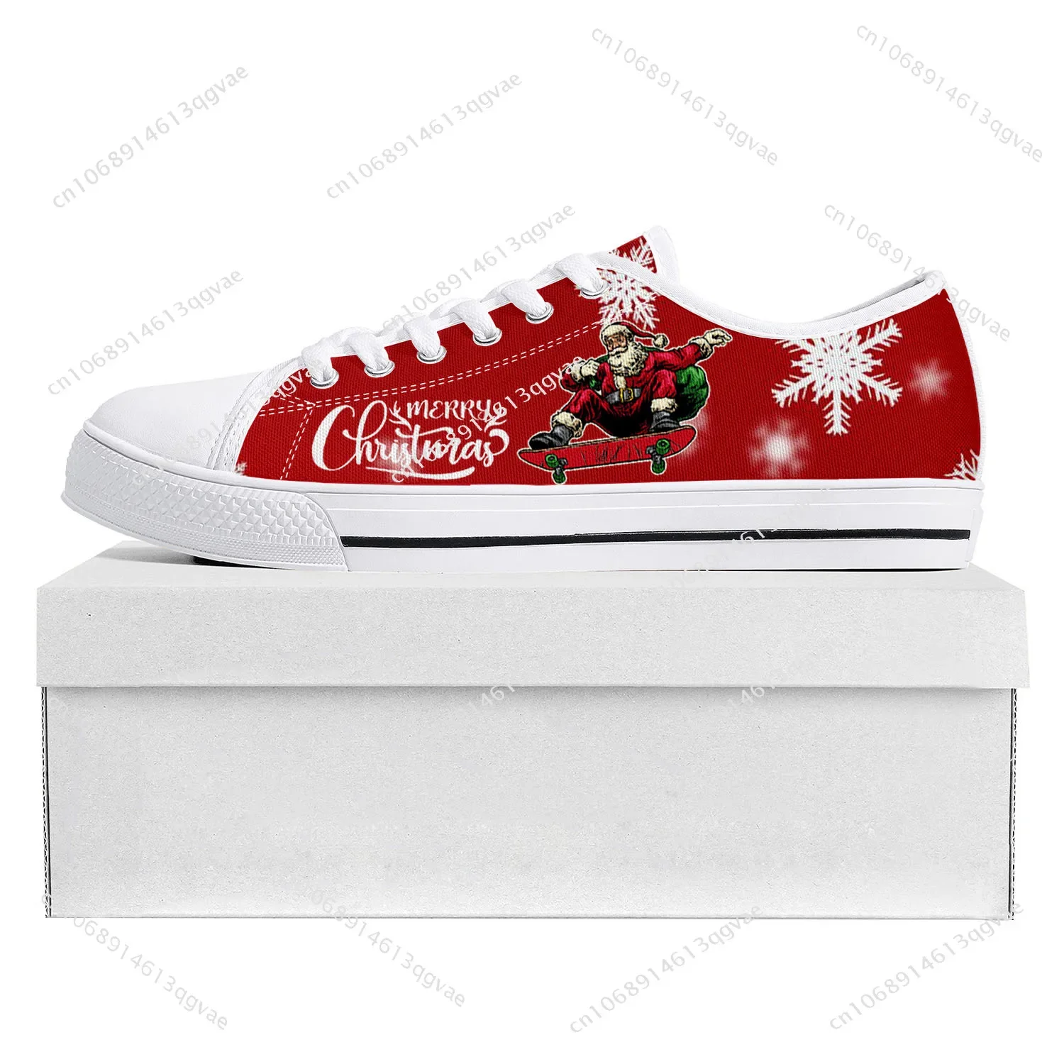 New Christmas Pattern Low Top High Quality Sneakers Mens Womens Teenager Tailor-made Shoe Canvas Sneaker Casual Couple Shoes