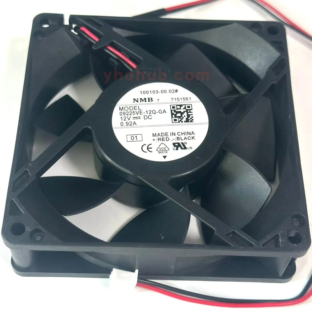 NMB 09225VE-12Q-GA DC 12V 0.92A 90x90x25mm 2-Wire Case Cooling Fan