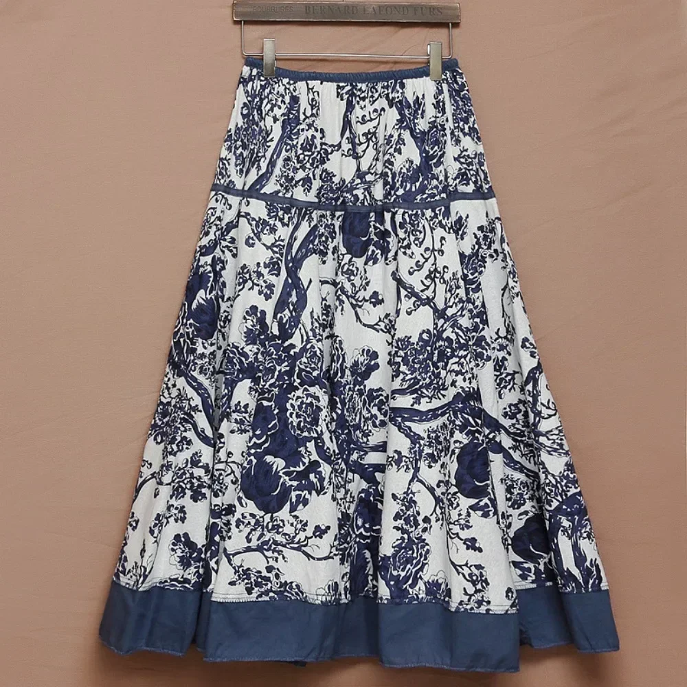

Уличная одежда с принтом Harajuku Maxi Dress Модная одежда Длинные юбки для женщин Одежда Повседневная винтажная хлопковая льняная одежда в этническом стиле