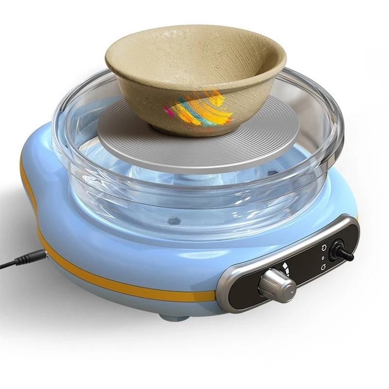 FAST-Mini Pottery Wheel-Electric Pottery Machine For Kids& Adults, DIY Home Pottery Tool,Portable Wheel EU Plug