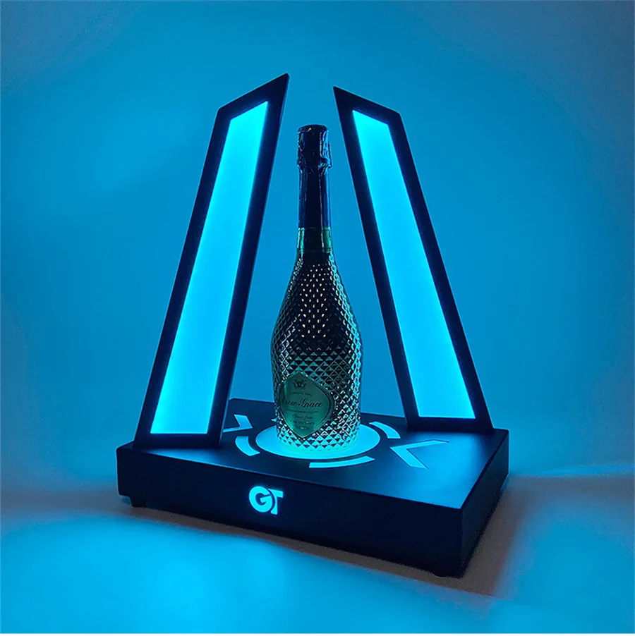 Iron Acrylic Sailboat LED Nightclub Bottle Glorifier VIP Service Bottle Presenter Display Rack Wine Stand for Bar Party Decor