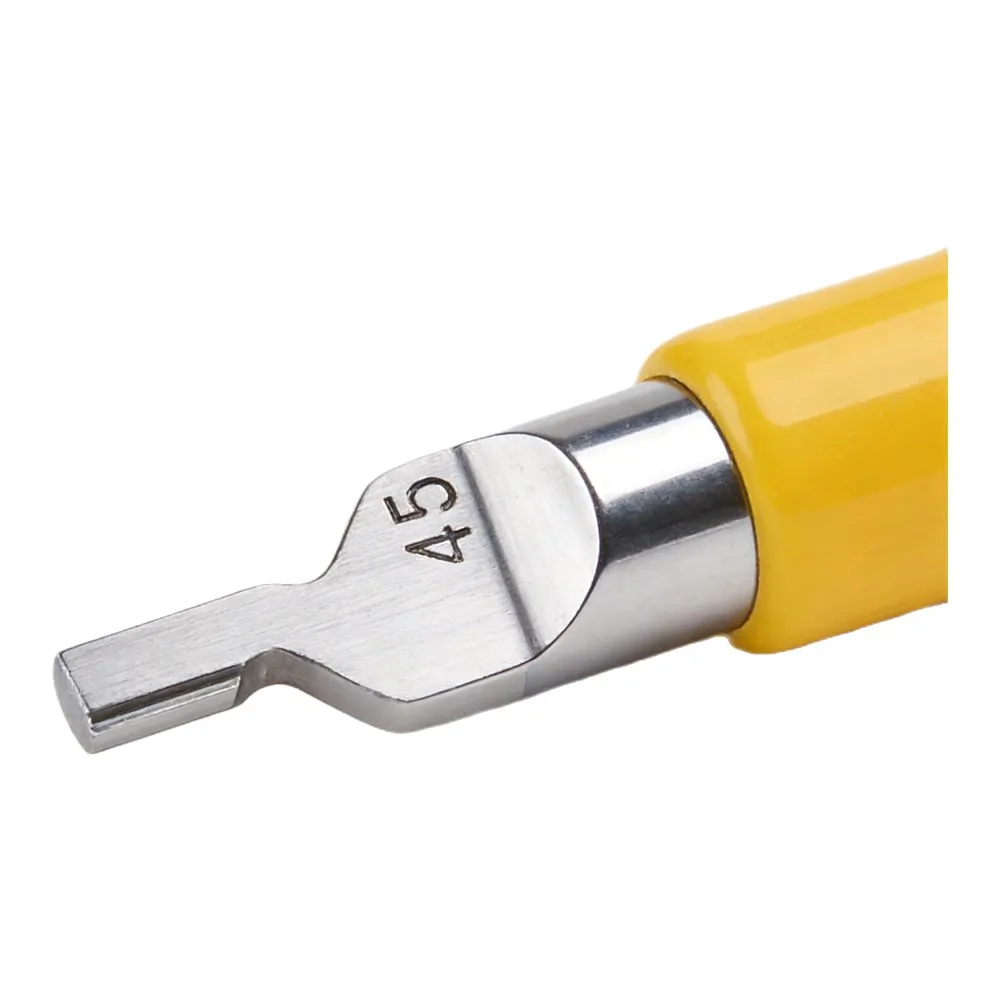 4.3*0.6cm Dual-Angle Model Chamfer Scraper Alloy Edge Finishing Tool For Plastic Hobby Kits Precision Seam Removal Red Yellow