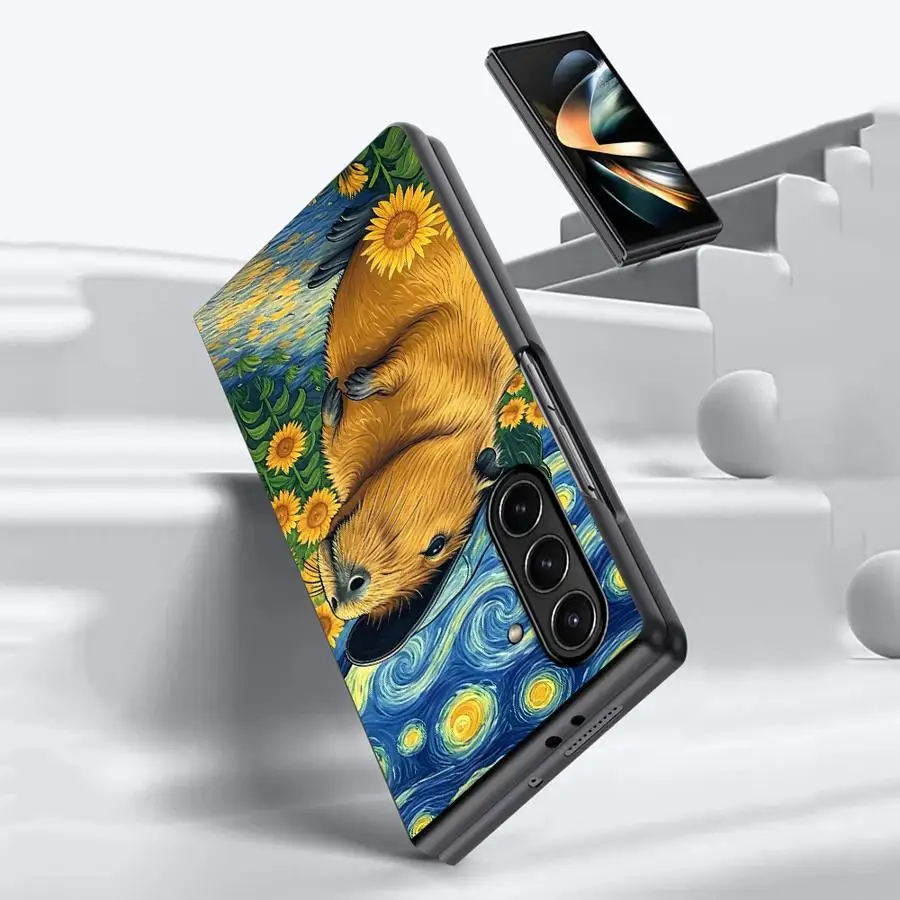 Чехол с абстрактной капибарой воды для Samsung Galaxy ZFold6 ZFold7 ZFold5 Z Fold 7 6 5 4 3 ZFold4 ZFold3, задняя крышка телефона