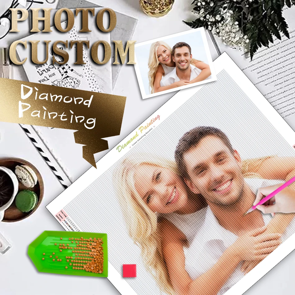 

RUOPOTY Diamond Painting Full Round Diamond Customized Your Favorite Photo Embroidery Set For Diy Gift