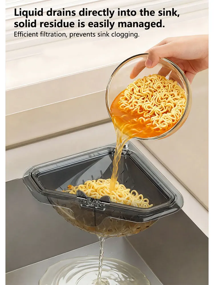 

Magnetic Drainage Triangle Kitchen Sink Filter Household Waste Food Residue Kitchen Waste Storage Item Filter Hand Without Dirty