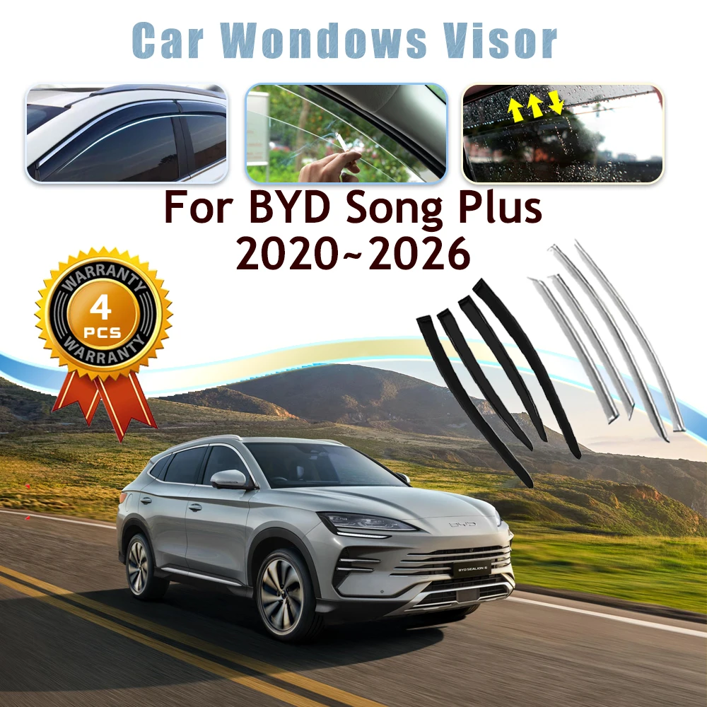 Car Window Visor For BYD Song Plus DM-i Seal U EV Sealion 6 2023 2024 2025 2026 Rain Guard Deflector Windshields Car Accessories