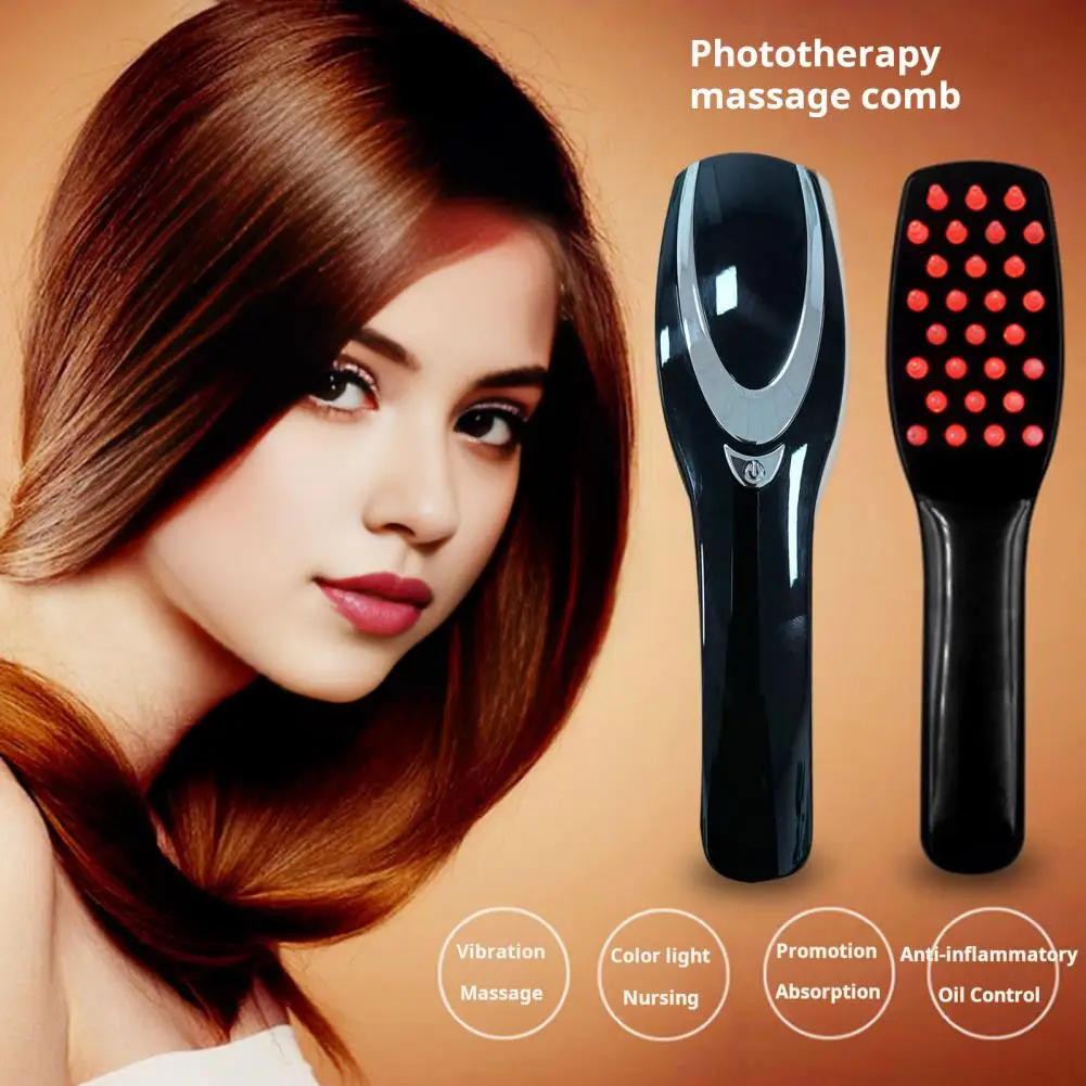 Electric Hair Growth Comb Professional Scalp Massager Red Blue Light Therapy Hair Loss Treatment Portable Electric Massage Brush