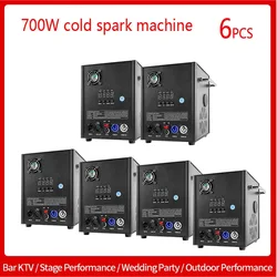 6/4PCS 700W TI Cold Spark Machine Ti Powder Sparkler Machine DMX Remote Wireless Cold Firework Wedding Party Show DJ Disco Stage