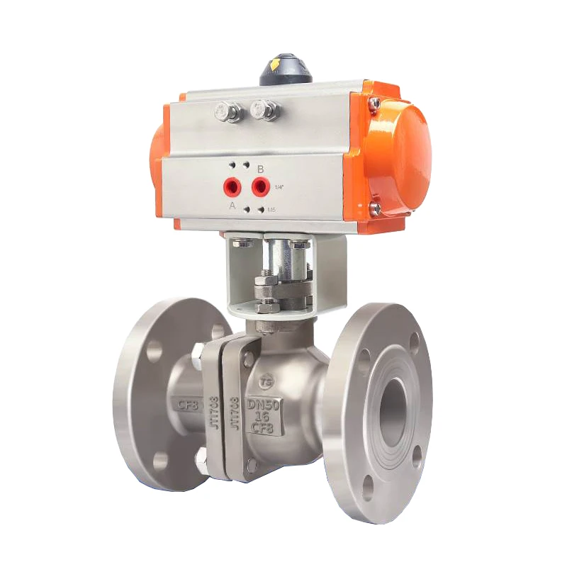 

2" Pneumatic Flanged 304 Stainless Steel Ball Valve Single Acting Cylinder High Temperature Steam Flange Ball Valve