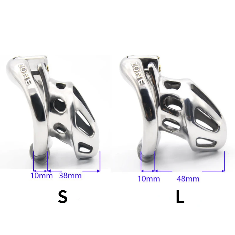 New BDSM Male Stainless Steel Chastity Cages Open Active Ring Design CB Lock Slave Sissy Bondage Metal Cage Penis Ring SexToys18