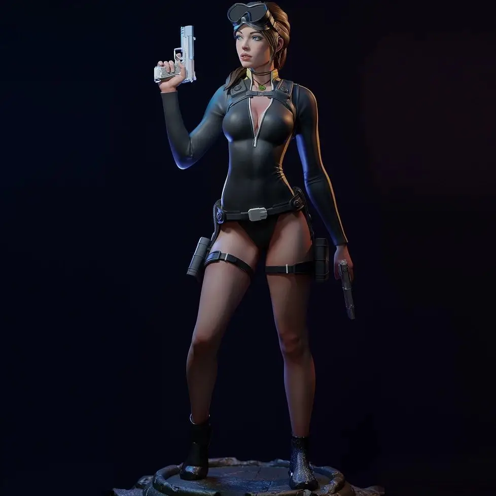 38mm 75mm 90mm Lara Dive Suit Ver. Unpainted Resin Soldier Figures 3D Printed DIY Coloring Self-assembly Figurine Miniature