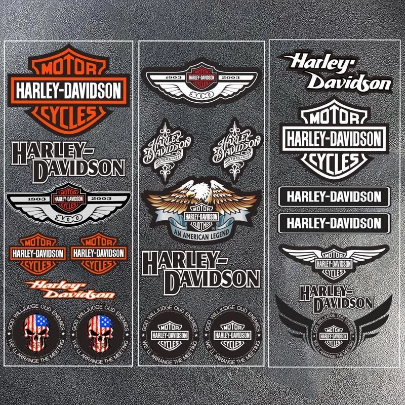 1/3/6pc estilo diy motocicleta retro reflexivo decalque à prova dwaterproof água capacete corpo adesivo para harley davidson emblema modificado adesivo