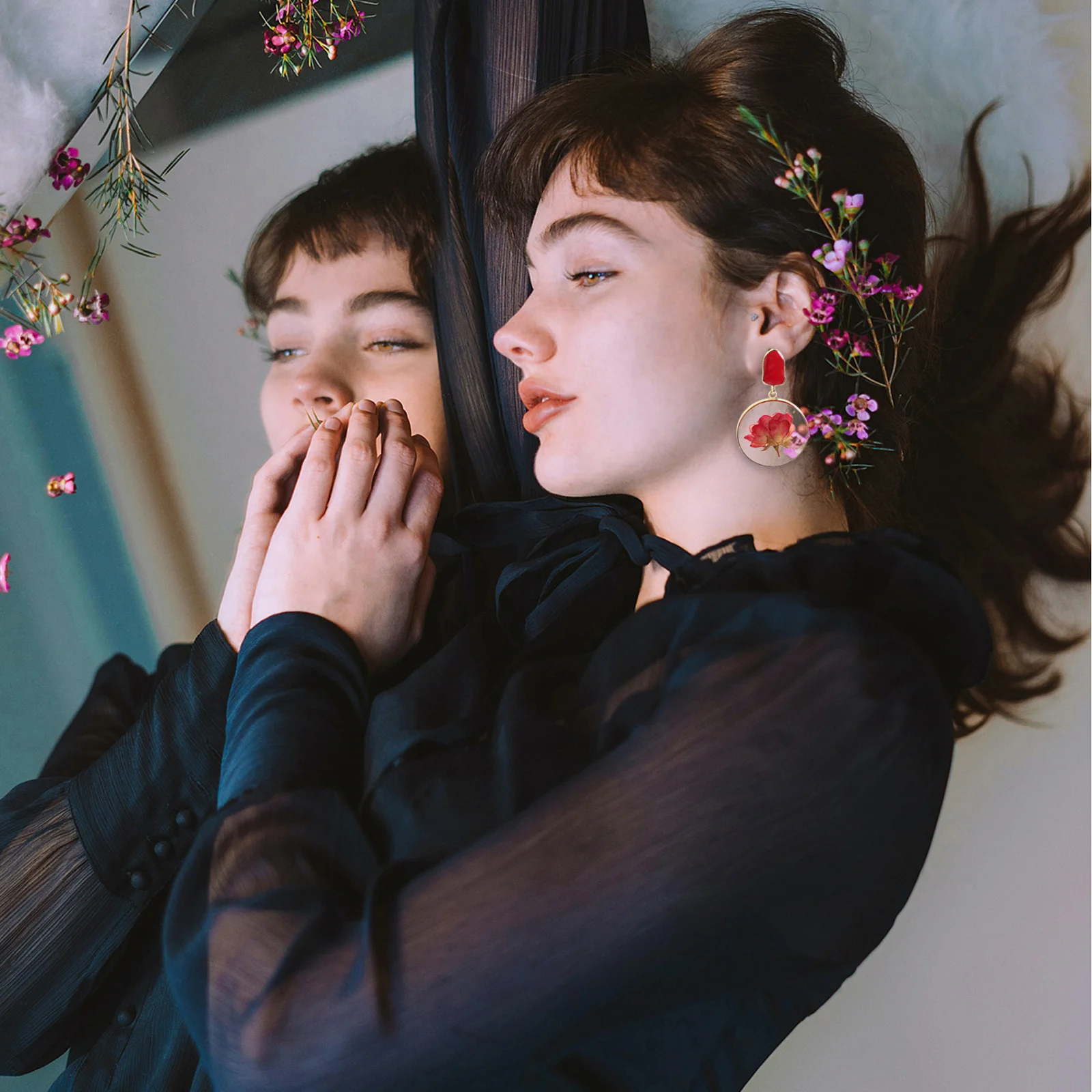 

1Pair Elegant Flower Earrings for Women Cute Stylish Versatile Everyday Wear Party Accessories Flower Earrings for Women