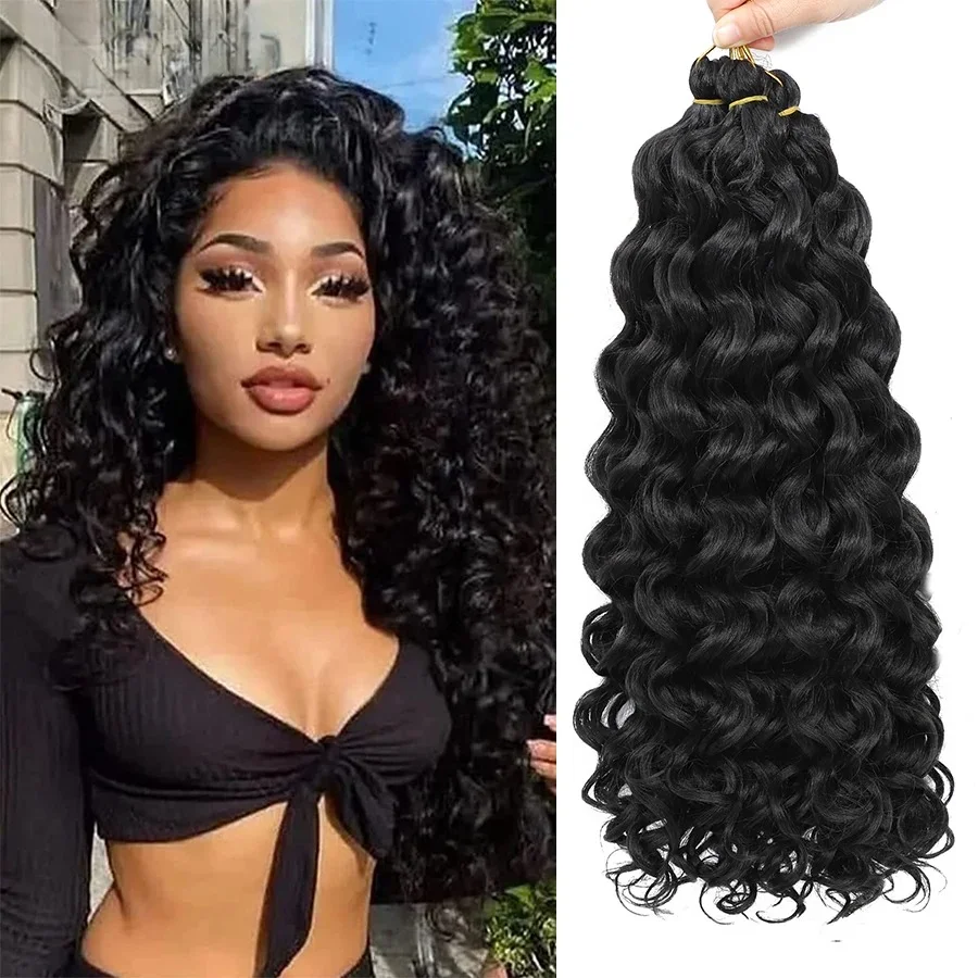 Ocean Wave Crochet Wavy Hair Synthetic Hawaii Curly Braiding Hair  Afro Curl Ombre Water Wave Braid for Women