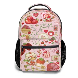 Nuovo zaino alla moda con stampa borsa da scuola Cute-Cartoon-S-STRAWBERRY-muslimah 17 pollici