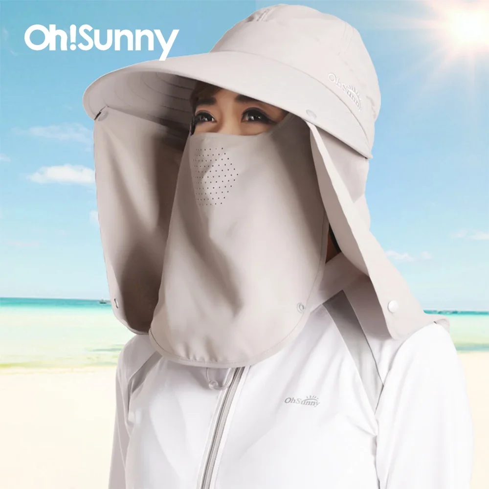 OhSunny Women Visor Hats Sun Protector Cap UV Protection Multifuction Face Neck Cover Breathable Outdoor Sport Hiking Fishing