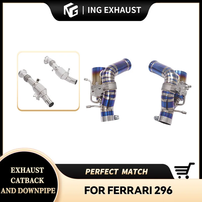 

HMD for Ferrari 296 exhaust catback + downpipe with valve, non-destructive installation, OEM valve seat, DIY modification