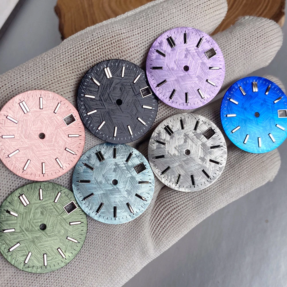29mm Black Blue Purple Multicolor Tree Pattern Watch Dial Fit NH35 PT5000 Miyota Automatic Movt Dive Men Watch Part Accessories