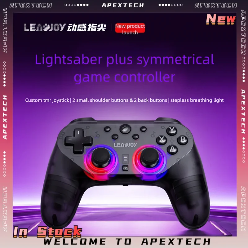 Manette sans fil symétrique LeadJoy Saber Plus, disposition PS5, gâchettes à effet Hall pour Apex, Steam, PC, Switch, NS2, tablette, FPS