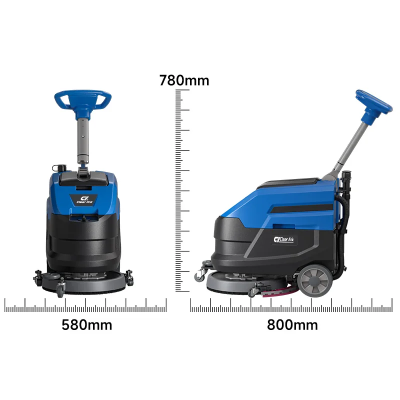 New Walk-Behind Foldable Handle Single Brush Electric Floor Scrubber Commercial Floor Cleaning Machine