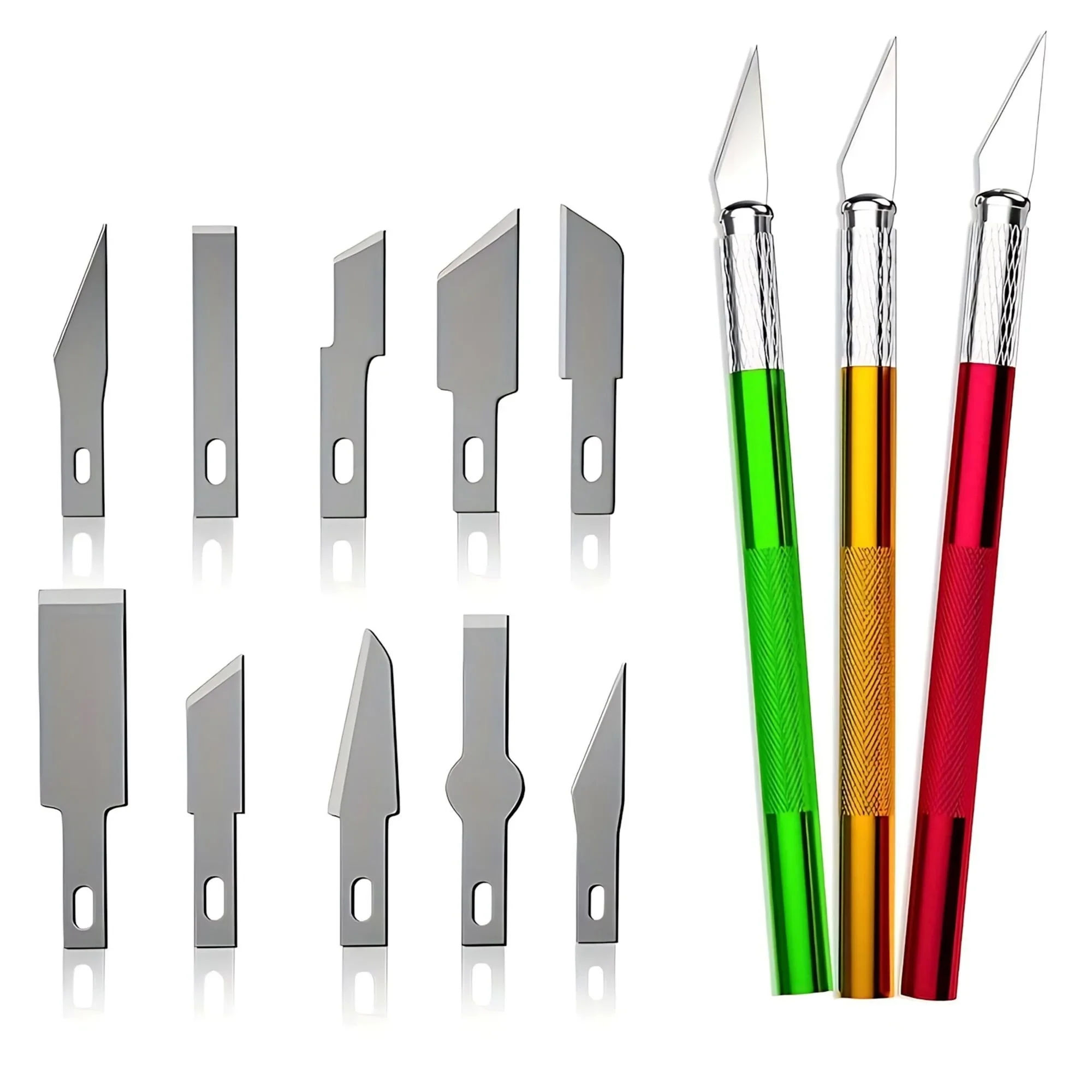 STONEGO 13pcs 360° Rotatable Premium Aluminum Alloy Carving Knife Set  Ultra-Sharp Steel Blades for Precise Paper,Engraving Cuts