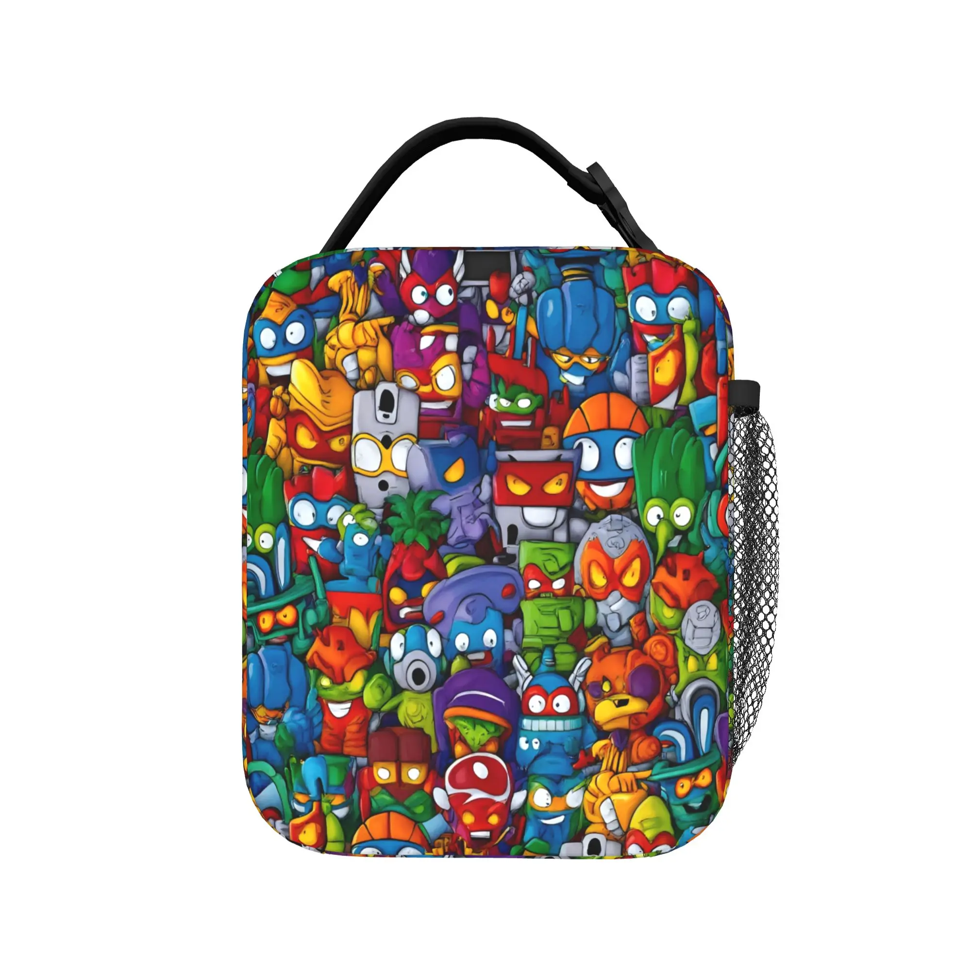 SuperThings Insulated Lunch Bag Thermal Bag Reusable,Meal Container Super Zings Kindergarten High Capacity Tote Lunch Box