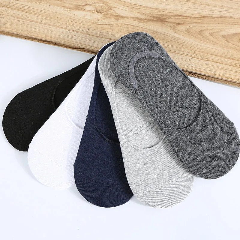 5 Pairs Men's Summer Fashion Invisible Socks High Quality Invisible Breathable Comfortable Cotton Dispensing Socks Wholesale