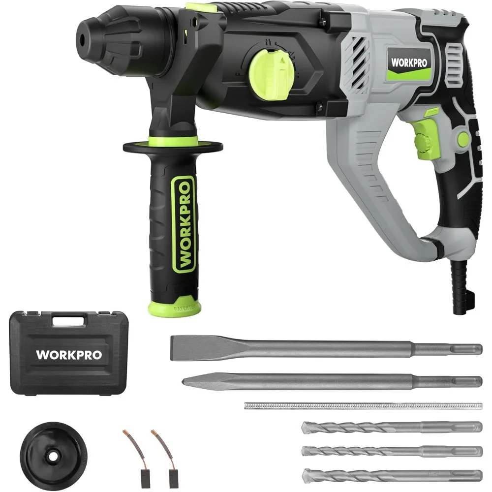 1-1/4 Inch SDS-Plus Rotary Hammer Drill, 7.5AMP, Lightweight Corded for Concrete Demolition and Chipping