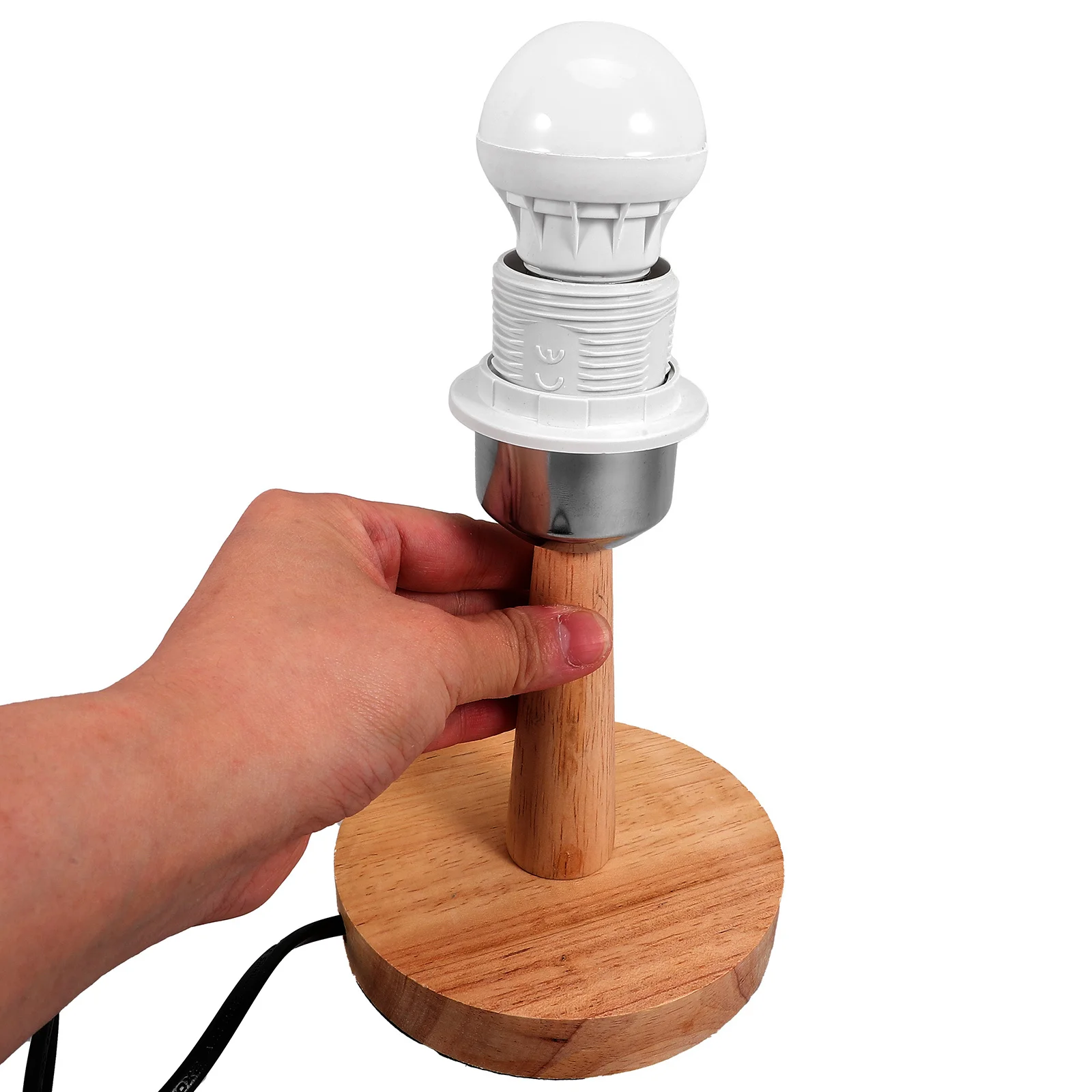 

1pc Wooden Table Lamp Base Round E27 Light Bulb Holder For Bedroom Office Decor Table Light Accessory Decorative Lamp Stand