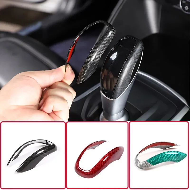 

Real Carbon Fiber Car Gear Shift Head Frame Cover Trim For Alfa Romeo Giulia Stelvio 2017 2018 2019 Auto Interior Accessories