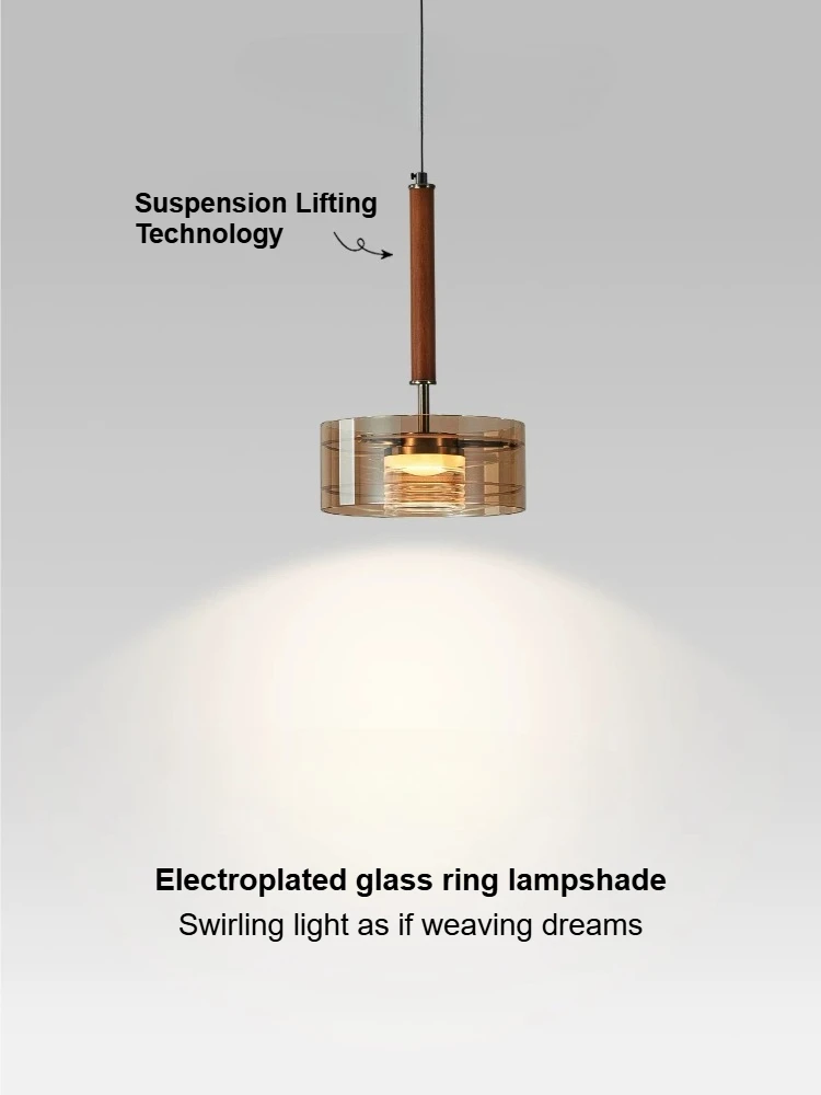 Modern Minimalist Restaurant Pendant Light High-end Glass LED Pendant Lamp DiningTable living bedroom height Adjust Hanging lamp