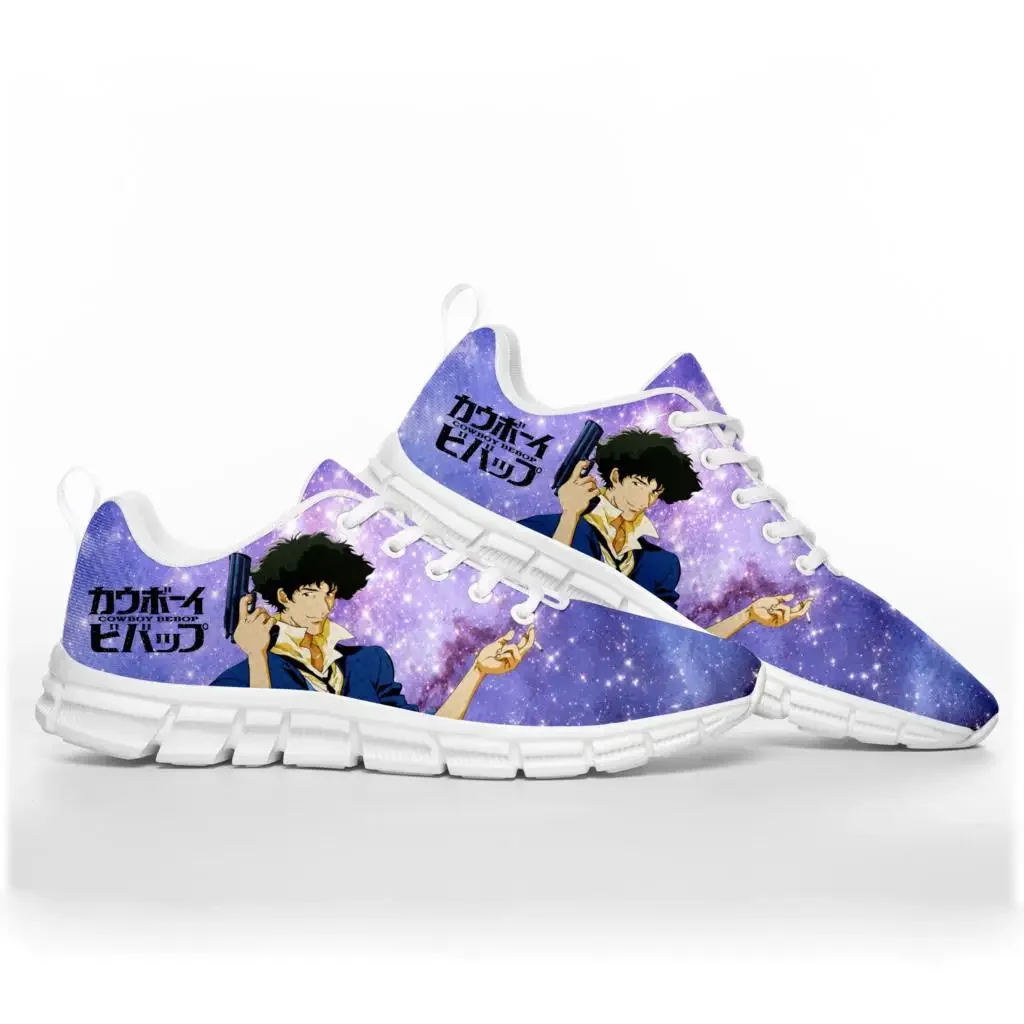 Anime Manga kartun koboi Bebop sepatu olahraga pria wanita remaja anak-anak Sneakers kustom pasangan sepatu kualitas tinggi